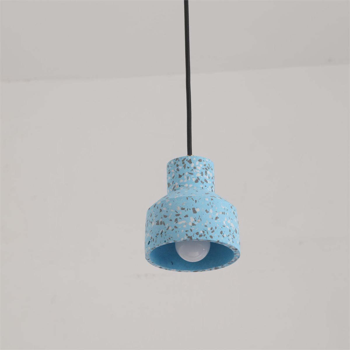 Blue Morandi Pendant Light with Terrazzo Pattern