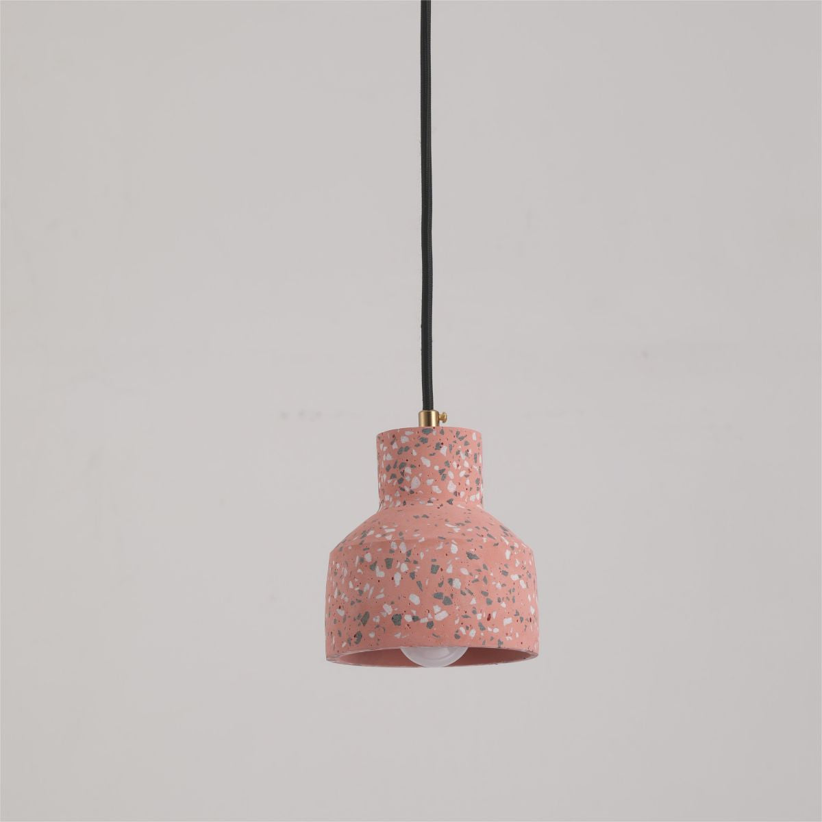 Pink terrazzo Morandi pendant light, modern cement design