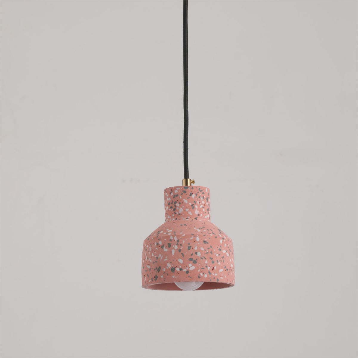Pink terrazzo Morandi pendant light, modern cement design