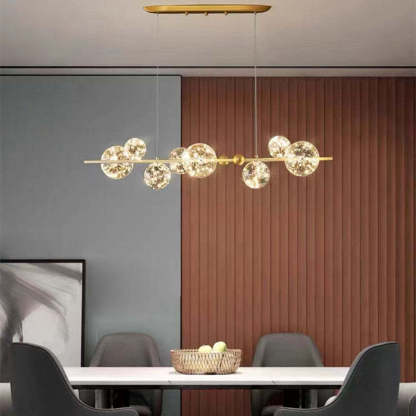 Art Deco Globe Chandelier - Valentina Lighting Valentina Art Deco Globe Metal Glass Chandelier