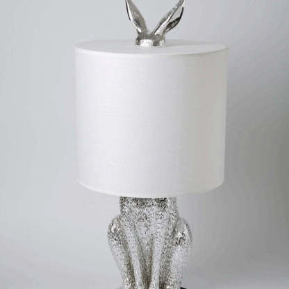 Silver rabbit lamp with white shade, Las Sola