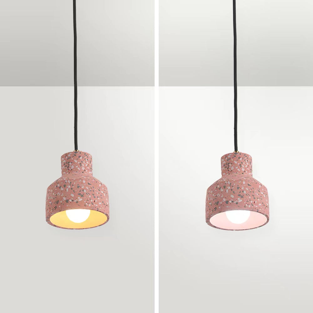 Pink Terrazzo Pendant Light, modern cement design