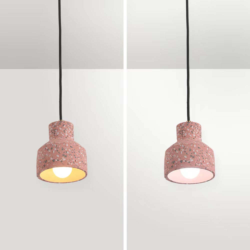 Pink Terrazzo Pendant Light, modern cement design