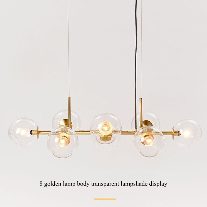 Valentina glass bubble pendant light with golden frame. Valentina Modern Glass Globe Bubble Pendant Light Living Room