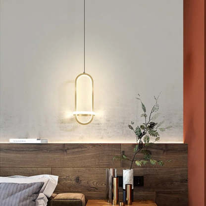 Nyla LED Ring Pendant Light in bedroom setting, lighting design