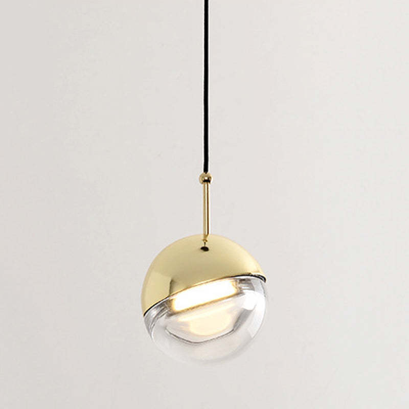 Valentina Modern Ball Pendant Light, Gold and Glass Design