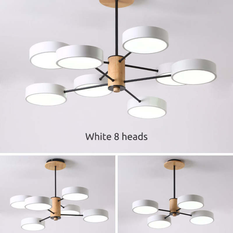 White 8 head Sienna Art Deco Pendant Light