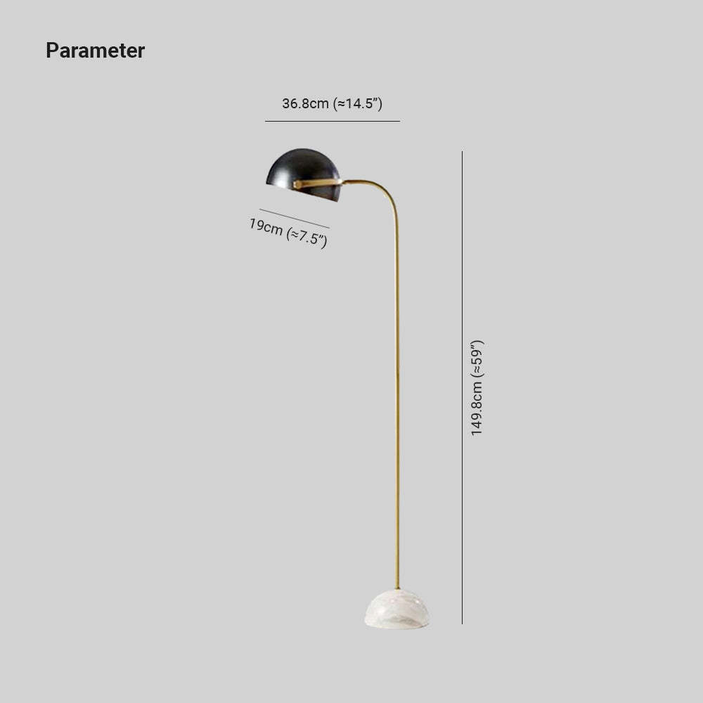 Eryn Floor Lamp - Dimensions: 36.8cm, 19cm, 149.8cm, Metal base and lampshade.