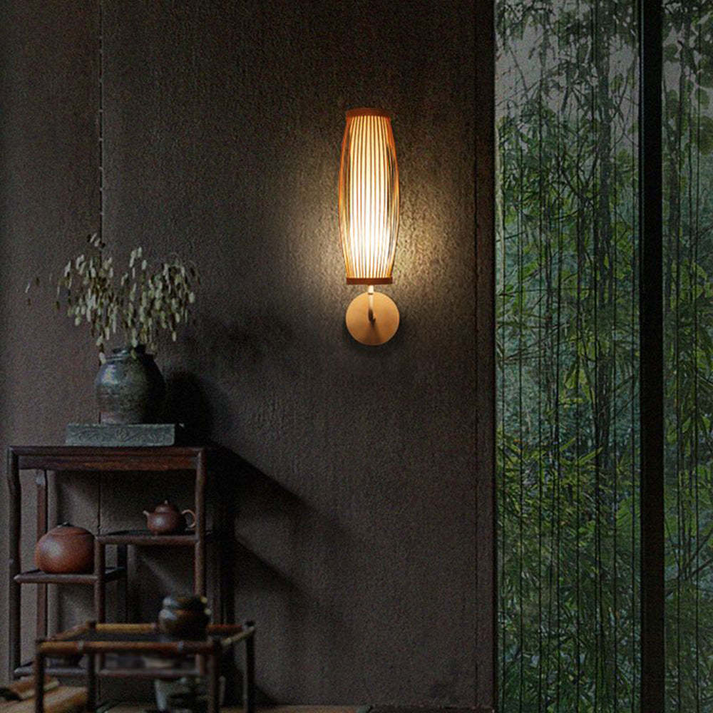 Japanese Rattan Wall Lamp - Muto Bamboo Light Fixture