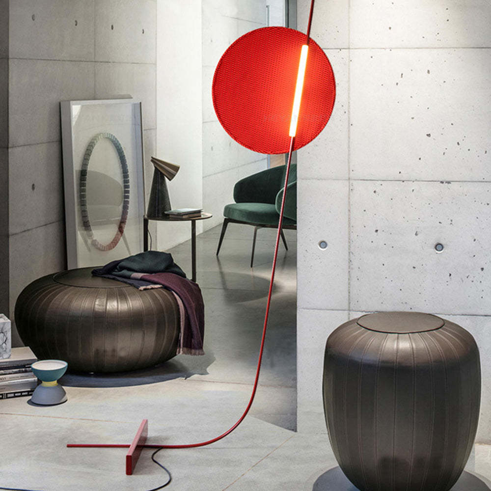 Elif Floor Lamp, Blood Moon Style, Red Metal Lighting