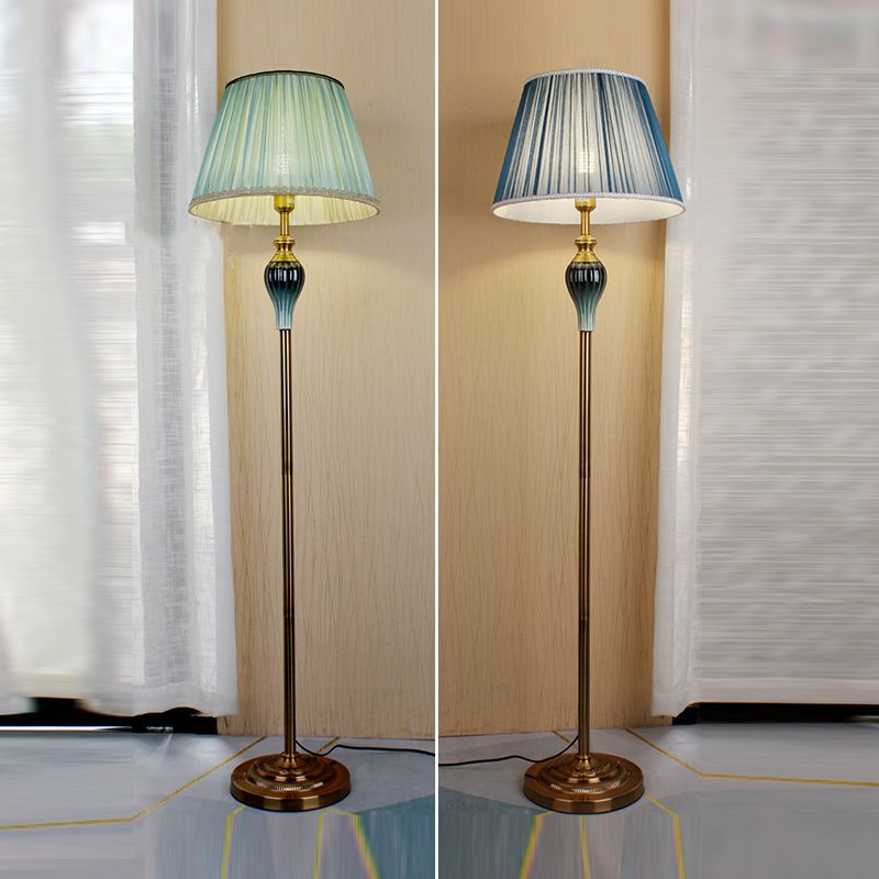 Eryn Floor Lamp: Green & Blue Shades