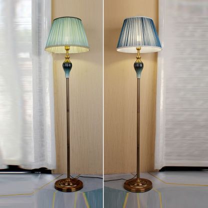 Eryn Floor Lamp: Green & Blue Shades