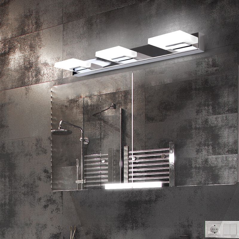 Leigh square metal wall lamp for modern bathroom vanity lighting