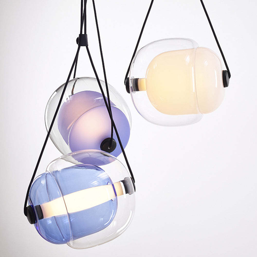Modern bubble glass pendant light fixture, Las Sola.