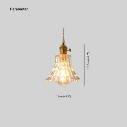 Hailie Art Deco Pendant Light dimensions, brass and glass.