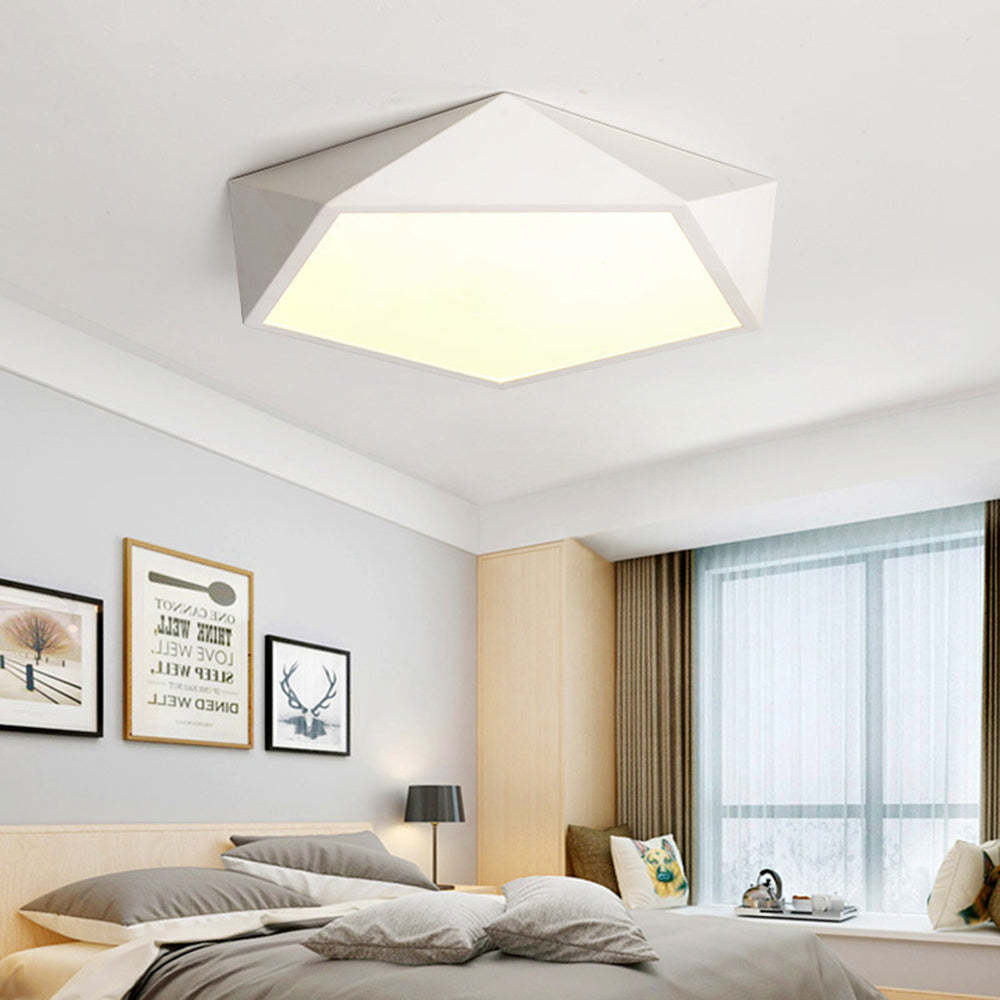 Geometric Quinn Flush Mount Ceiling Light in Bedroom