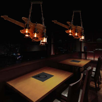 Guitar Pendant Light Over Dining Table