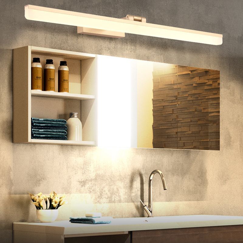 Modern bathroom with Edge linear wall lamp, above sink