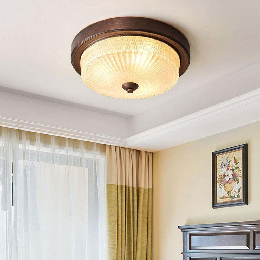 Alessio Vintage Flush Mount Ceiling Light in Bedroom