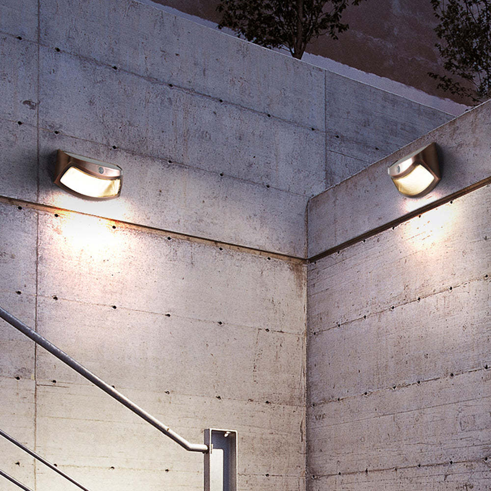 Orr Modern Outdoor Step Lights illuminating concrete wall