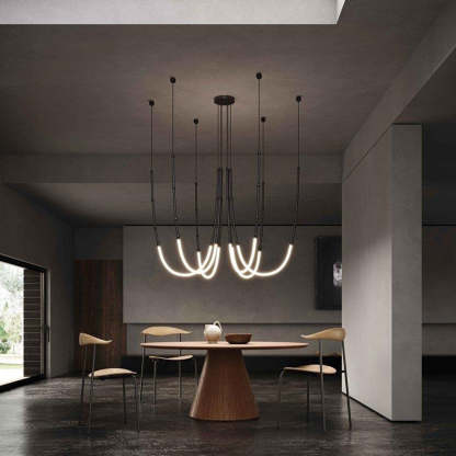 Edge Linear Pendant Light over Dining Table