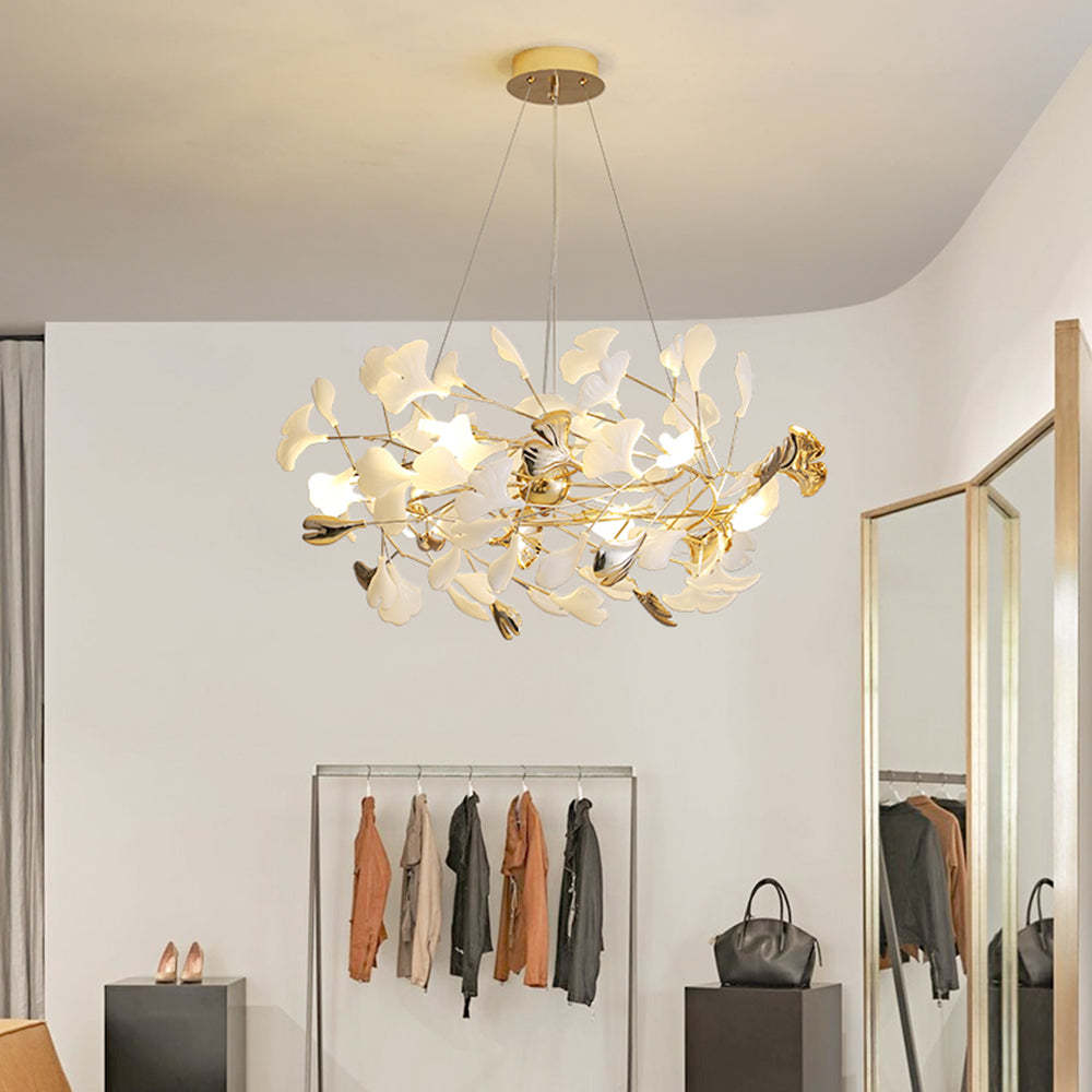 Olivia Modern Petal Shaped Metal Ceramic Chandelier Dining Room