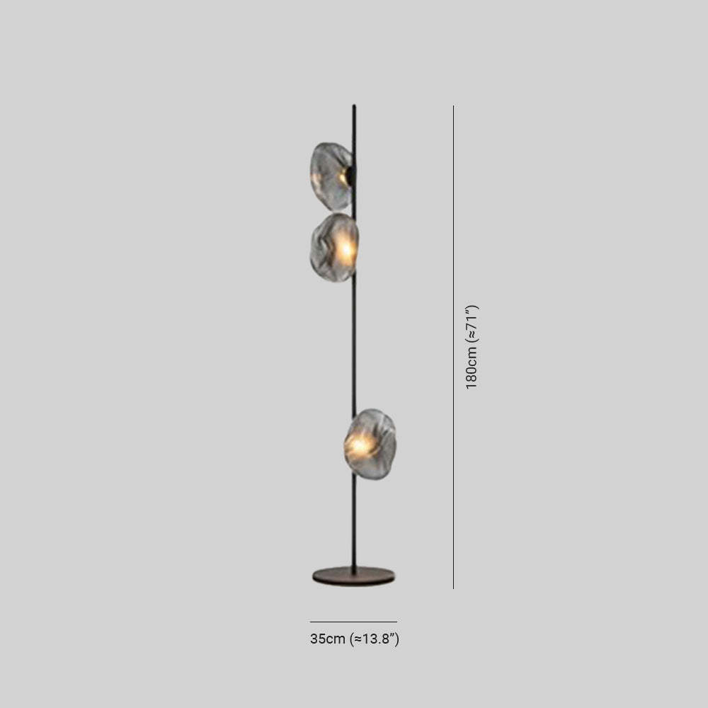 Byers Flower Glass Floor Lamp - Dimensions