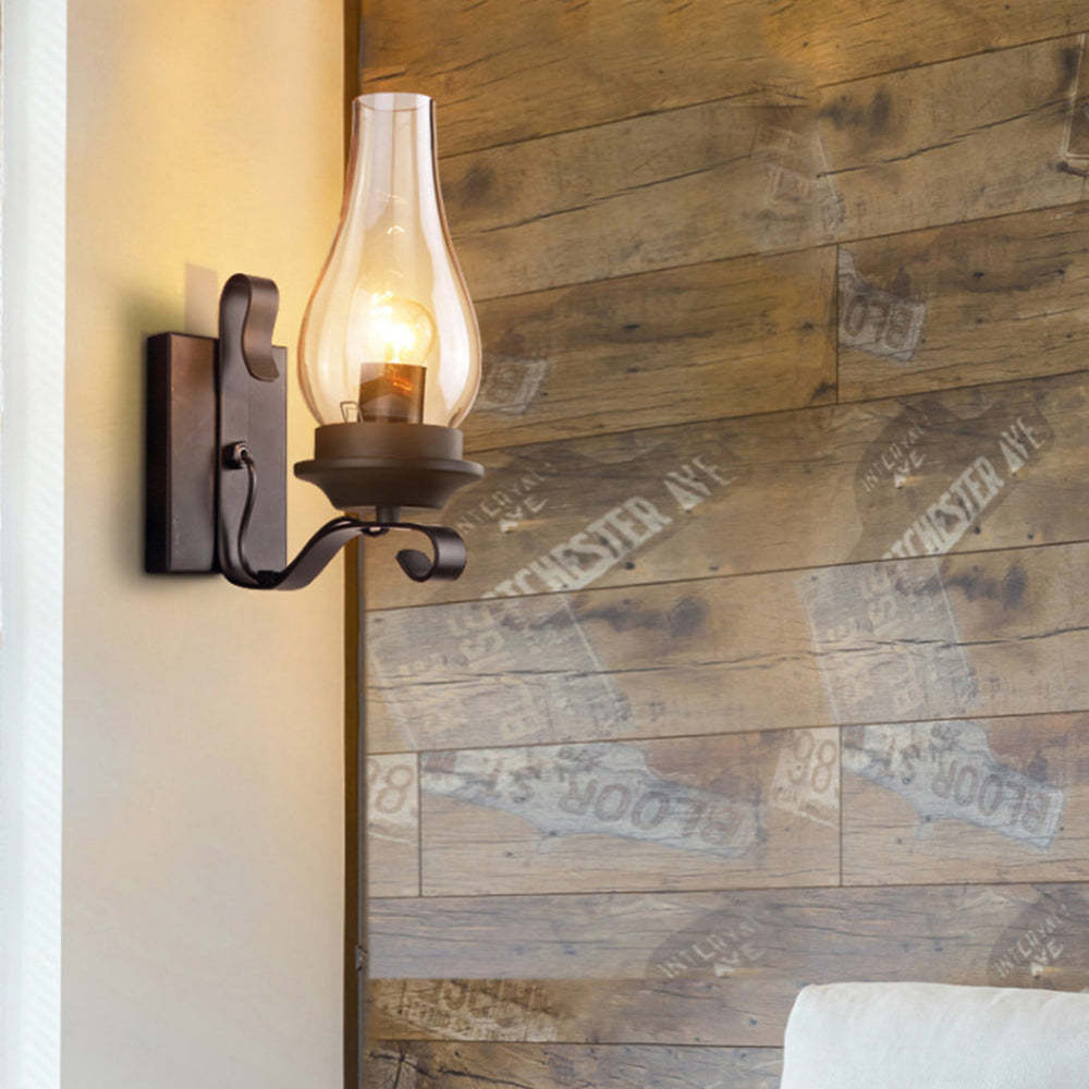 Vintage Candle Wall Lamp - Alessio Rustic Lighting