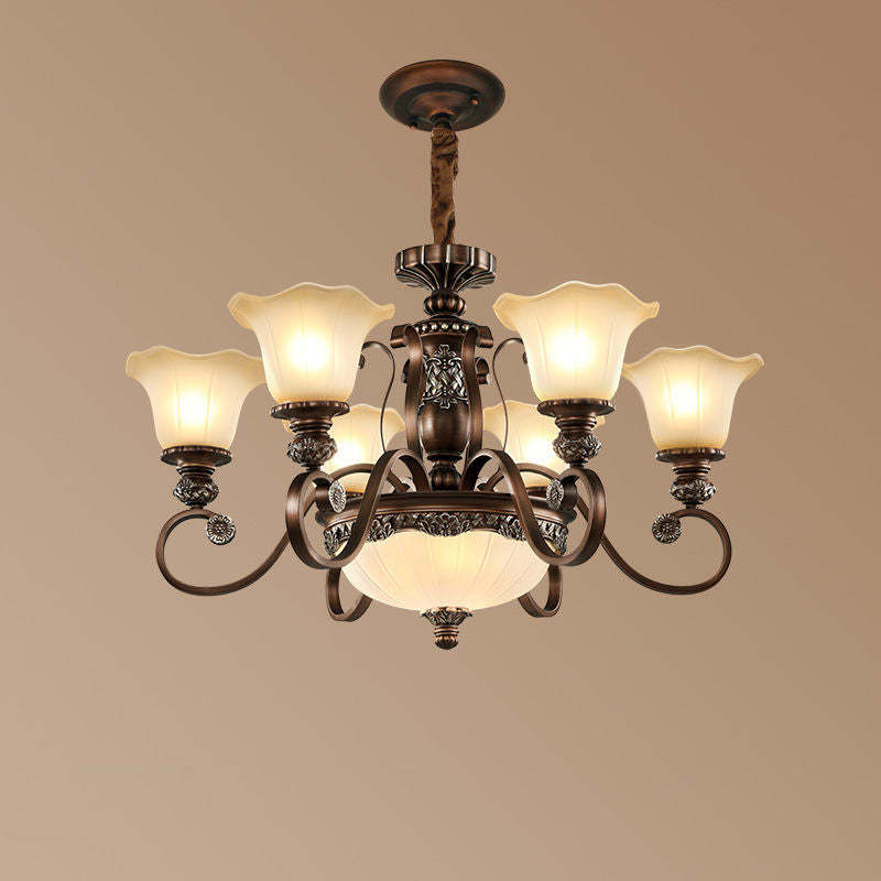 Lily Retro Flower Pendant Light 5-head Chandelier