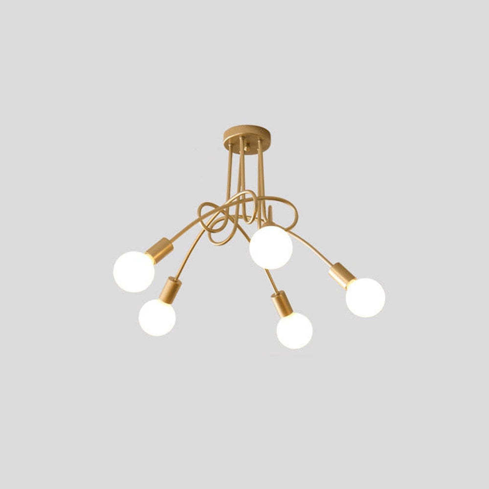Gold Valentina Ceiling Light with 5 Bulbs