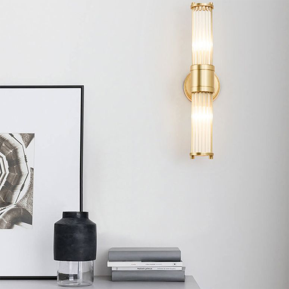 Elegant Leigh Glass Wall Lamp, Metal Frame
