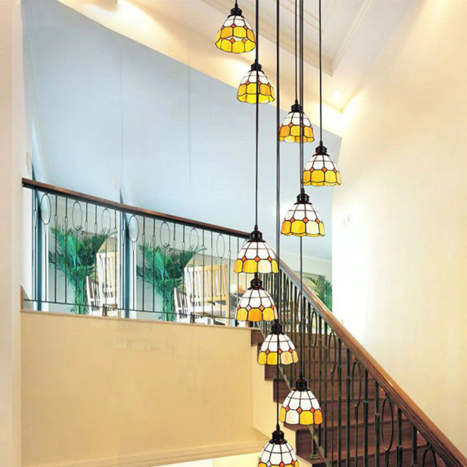 Eryn Retro LED Chandelier over Staircase
