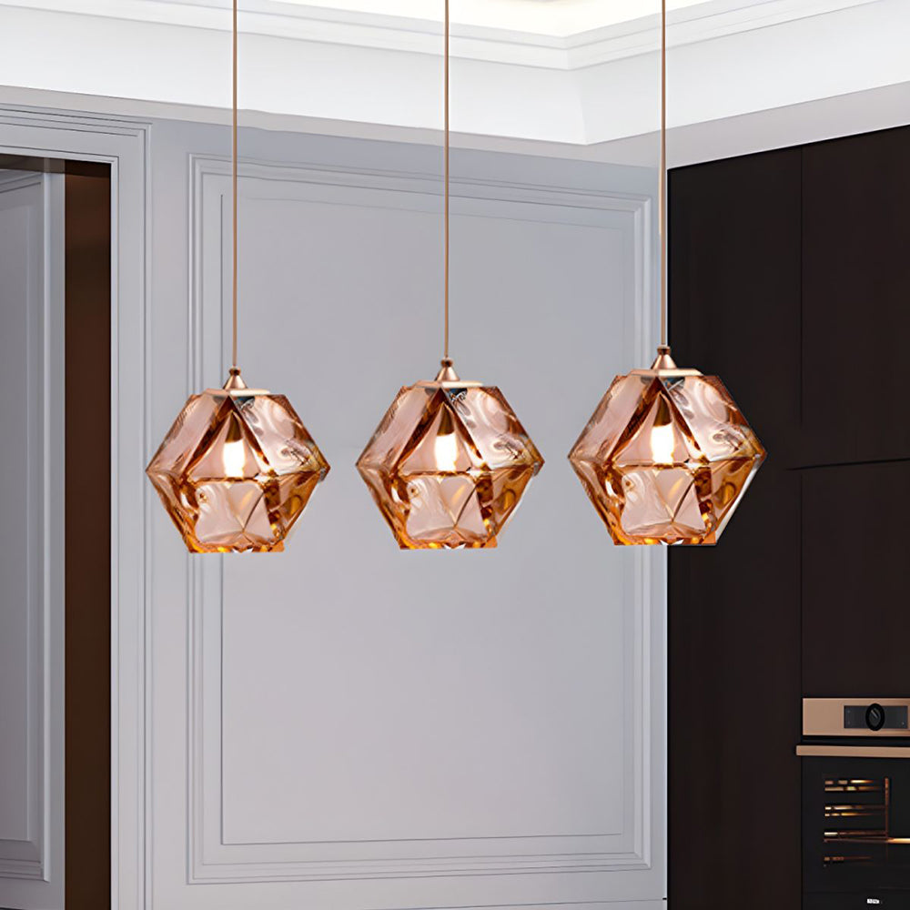Hailie Modern Glass Multi Polygonal Pendant Light