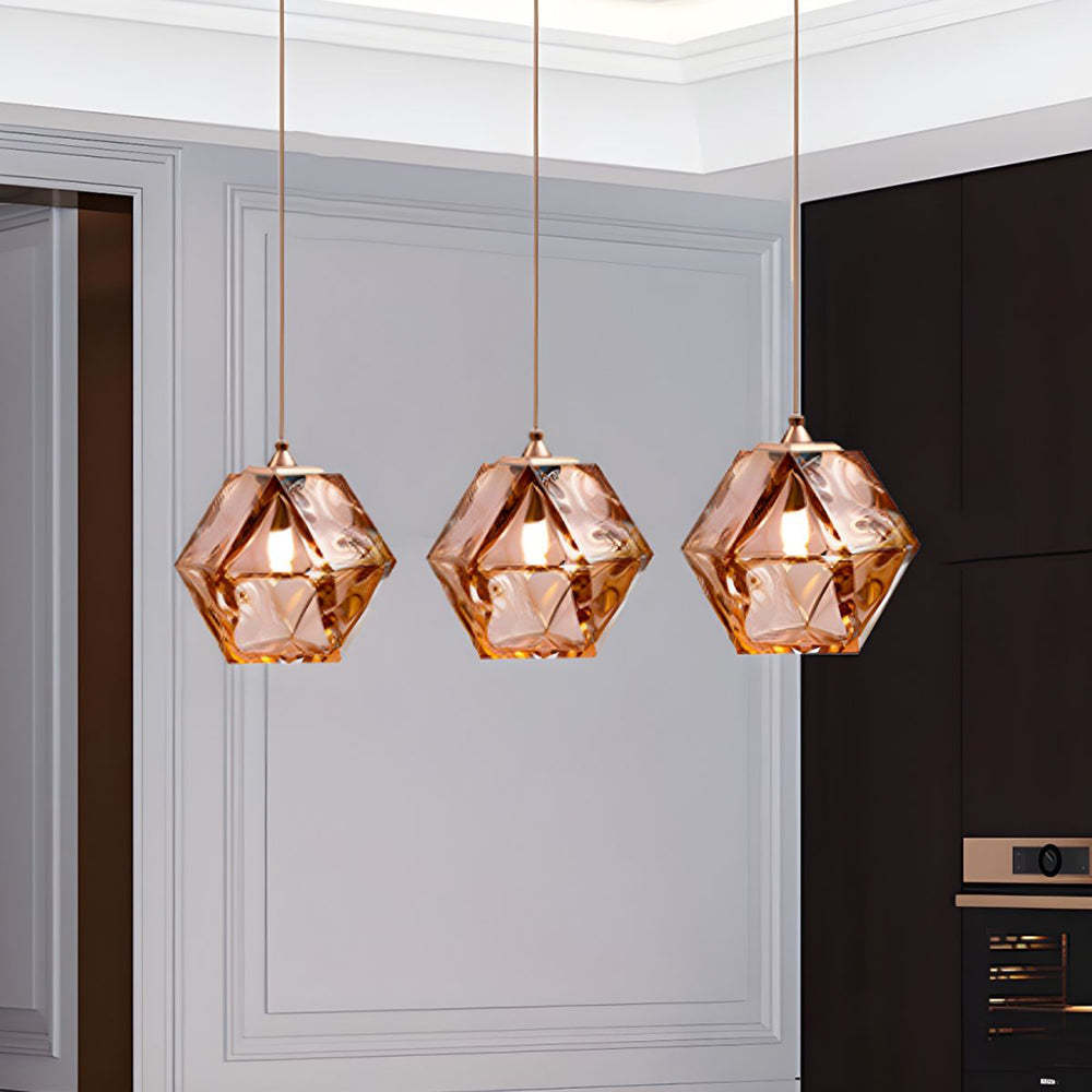 Rose Gold Hailie Pendant Lights in Modern Kitchen