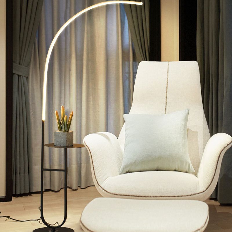 Modern floor lamp with marble table and cactus. Edge Floor Lamp Bedside Table Modern Marble Acrylic Bedroom