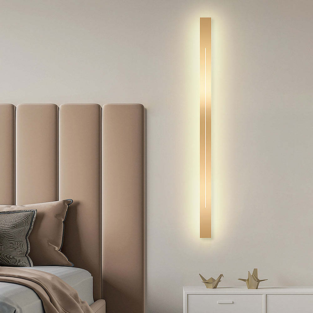 Modern gold LED wall lamp in bedroom