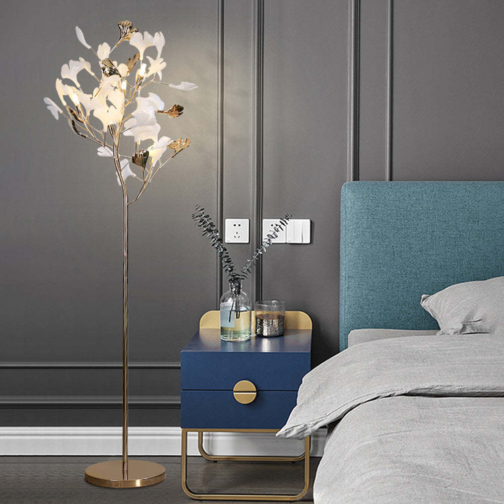 Olivia Leaf Floor Lamp in Bedroom