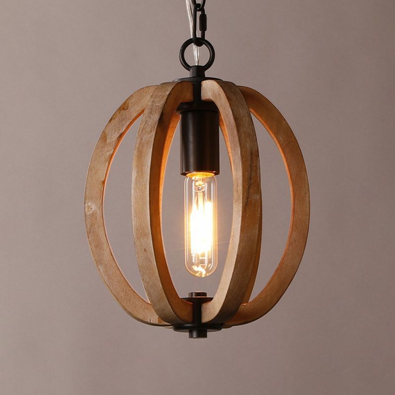 Alessio Orb Wood Pendant Light. Contemporary home lighting.