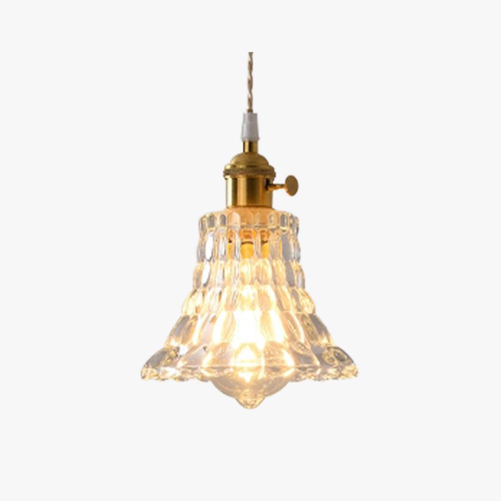 Hailie Art Deco Pendant Light - Glass and Brass