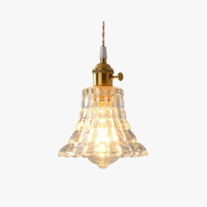Hailie Art Deco Pendant Light - Glass and Brass