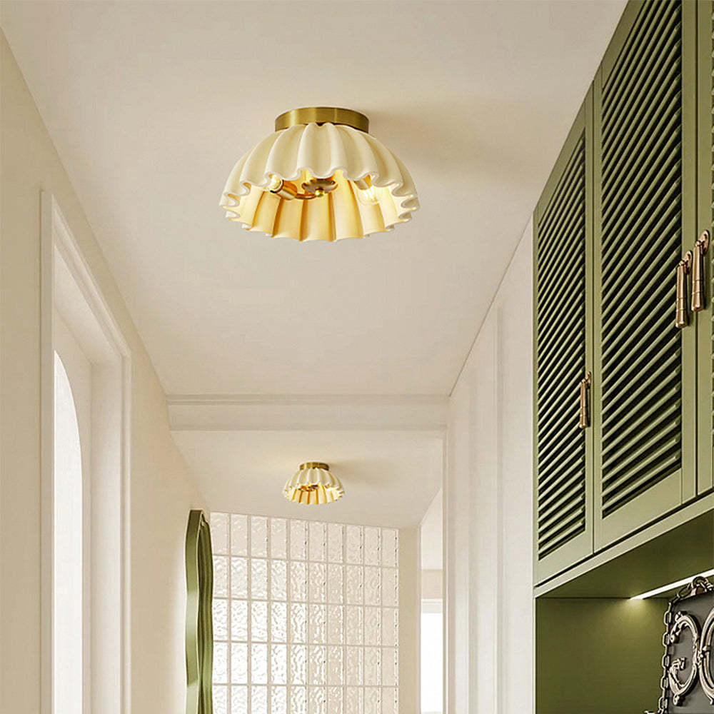 Nordic flush mount ceiling lights in hallway