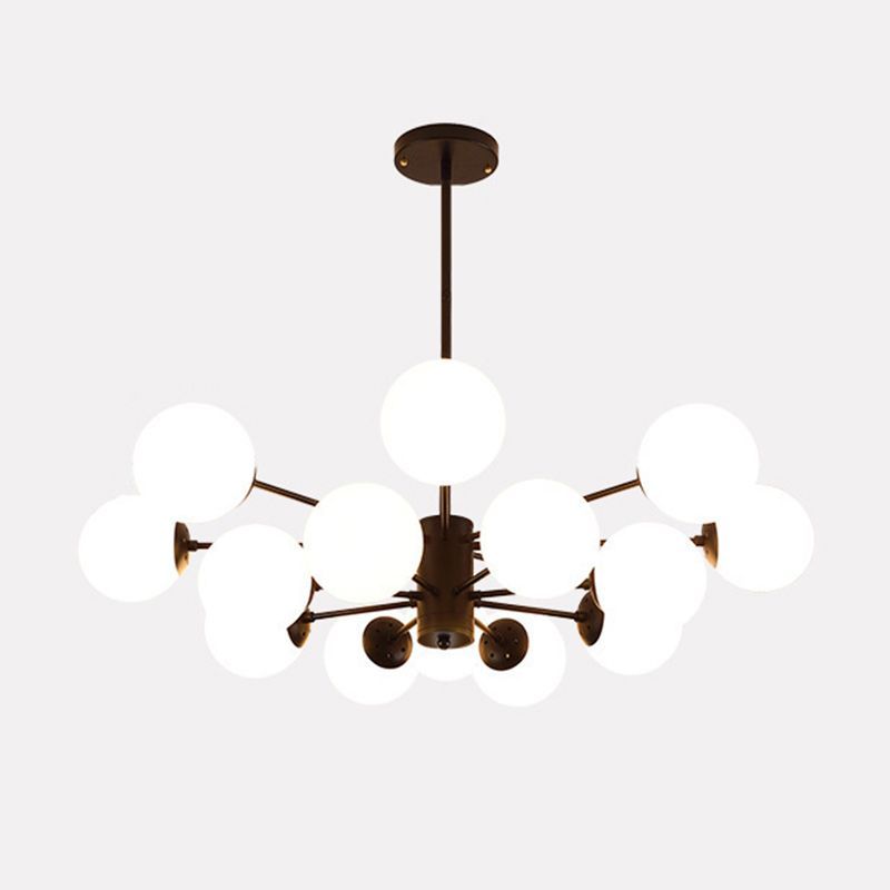 Black Valentina Sputnik pendant light with glass globe shades