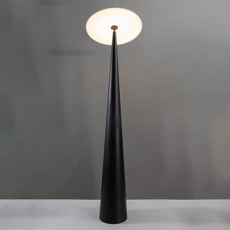 Salgado Modern Floor Lamp, black metal saucer design