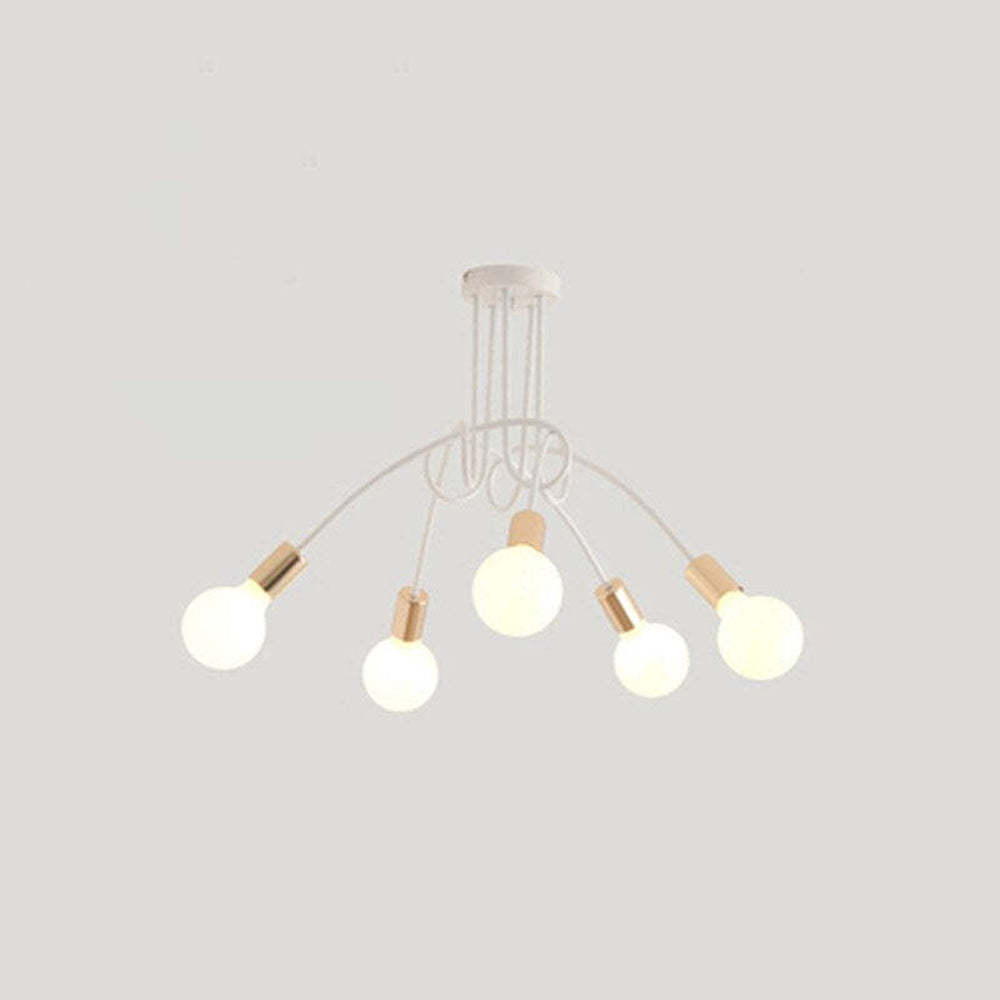 White Valentina modern ceiling light with five LED bulbs