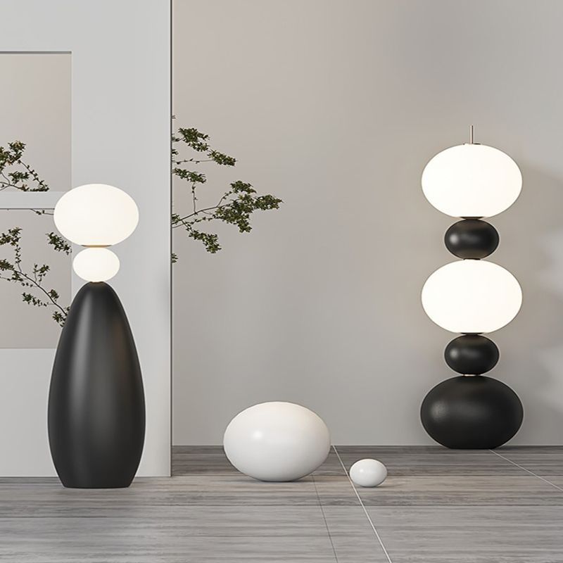Modern ball floor lamps, resin glass design