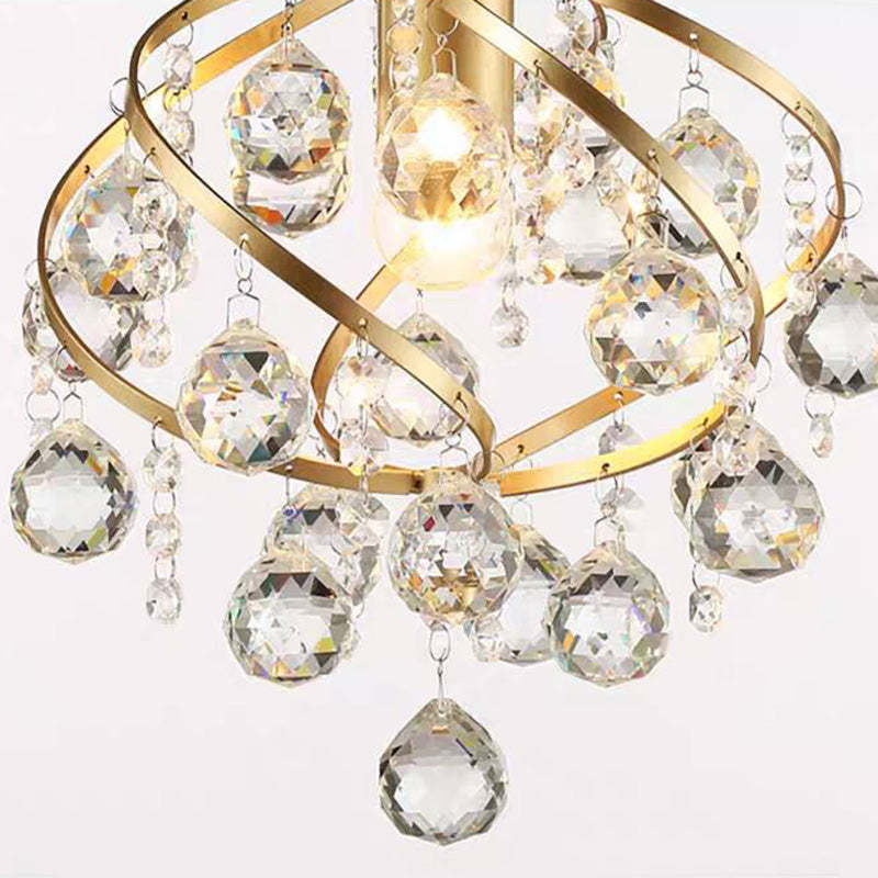 Close-up of Marilyn crystal globe ceiling light