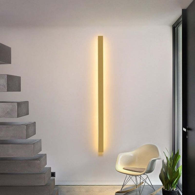 Modern Interior with Edge Linear Wall Lamp. Contemporary home decor