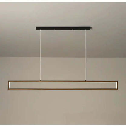 Black metal rectangular LED pendant light fixture