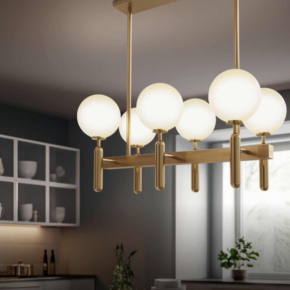 Marilyn Gold Pendant Light in Kitchen Setting