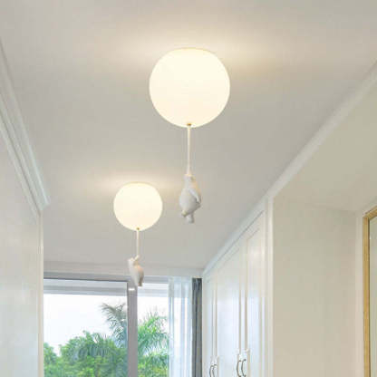 Bear Balloon LED ceiling light in hallway. Kids lighting.
